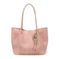 Sac cabas minimaliste coréen rose avec pendentif perles sac bandoulière grande capacité - Grand Avec Pendentif / Rose