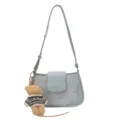 Sac à bandoulière bleu clair chic avec motif d'étoiles et charmant pendentif d'ours. - Avec Pendentif / Bleu