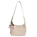 Sac porté épaule minimaliste beige pour femme, sac à main casual élégant et pratique. - Avec Pendentif / Blanc