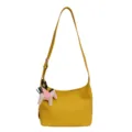 Sac porté épaule en cuir jaune avec charm cheval ailé, sac bandoulière élégant pour femmes. - Avec Pendentif / Jaune
