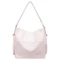 Sac cabas rétro en cuir rose femme grande capacité sac à dos convertible décontracté - Rose