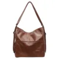 Stylish brown vintage women's shoulder bag large capacity casual fashion daypack. - Caramel color