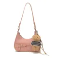 Sac à épaule rose pour femme avec nœud et pendentif ours, élégant sac à main quotidien. - Avec Pendentif / Rose