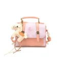 Sac bandoulière rose avec poignée et charm cheval mignon pour un style quotidien élégant. - Avec Pendentif / Rose