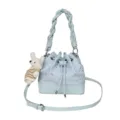 Sac seau bleu clair pour femme elegante avec imprime etoile sac bandouliere avec peluche doux - Avec Pendentif / Bleu