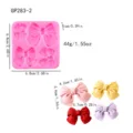 Silicone bowknot mold set for fondant cake decorating and chocolate craft with size details. - Bowknot GP283-2
