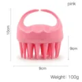 Cepillo de masaje rosa para el cuero cabelludo, variante de paja de trigo ecológica - Estilo de Mano Engrosado / Rosa (Dientes Largos)