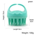 Cepillo masajeador de cuero cabelludo de silicona verde - Estilo de Mano Engrosado / Verde (Dientes Largos)