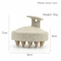 Umweltfreundliche Kopfhaut-Massagebürste aus Weizenstroh in Beige, Größe 8x7x4cm, 50g - Weizenstroh Beige