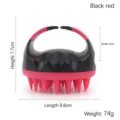 Ergonomische schwarz-rote Weizenstroh-Kopfhautmassage-Shampoonierbürste für die Haarpflege - Handgehalten mit Silikonhülle / Schwarz Rot