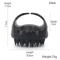 Schwarze Silikon Kopfhautmassagebürste - Handgehalten mit Silikonhülle / Schwarz