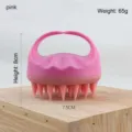 Pinke, umweltfreundliche Kopfhaut-Massagebürste aus Weizenstroh mit ergonomischem Griff - Handheld-Stil ohne Hülle / Rosa