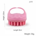 Rosa Kopfhautmassage-Shampoonierbürste mit Silikonborsten, 10 cm hoch und 9 cm lang - Rotierender Handheld-Stil / Rosa