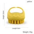 Gelbe Silikon Kopfhaut Massagebürste Haarwaschbürste 9x10cm - Kopf Drehen Stil / Handgerät / Gelb