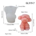 3D cute puppy silicone mold set for scented candle gypsum DIY craft, flexible and durable. - Bichon Frise (GL319-7)