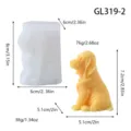Silicone mold and finished dog candle detail view with clear dimensions and weight specs. - Labrador (GL319-2)