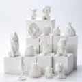 Handmade plaster diffuser stone and silicone molds set with cute animal and figure designs. - Plaster Figurine Molds
