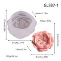 Large Austin rose silicone mold 3D flower aromatherapy candle gypsum casting DIY craft tool - Austin Rose GL887-1