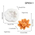 Silicone mold and finished flower set with clear dimension and weight specifications for DIY craft. - Lotus (GP454-1)