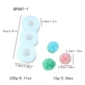 3-hole rose hydrangea silicone mold set with size and weight details for handmade crafts. - Triple Rose Style (GP487-1)