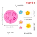 Silicone mold for sunflower and five petal flowers fondant cake decoration and crafting specs. - 5-Cavity Daisy Sunflower Style (G0504-1) / Pink