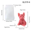 3D French Bulldog Silicone Mold Set for DIY Aromatherapy Candle and Plaster Craft - Bulldog (GL319-4)