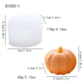 DIY silicone mold and orange pumpkin candle set with detailed size and weight specs for crafts. - Large Pumpkin Style (G1503-1)