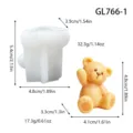 3D Sitting Bear Silicone Mold DIY Aromatherapy Candle Plaster Craft Molds with Size Spec - Waving Bear (GL766-1)