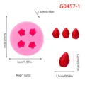 Mini 4-cavity strawberry silicone mold in pink, perfect for 3D chocolate and fondant craft. - 4-Cavity Strawberry Style (G0457-1) / Pink