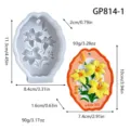 European relief lily scented plaster hanging mold silicone DIY aromatic stone mold plaque - Lily (GP814-1) / Mold 11.3x8.4x2cm