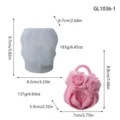 Stampo in silicone borsa a mano rosa 3D fai da te candela in gesso aromatico specifiche - Borsa a Rose (GL1036-1)