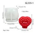 Silikonform und roter Rosenherz Duftkerzen Set, romantisches Valentinstag Geschenk. - Herz Rose (GL535-1)