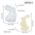 Detailed dimension diagram of 3d plant rabbit silicone mold and finished candle sizes. - 3D Carved Rabbit (GP429-4)