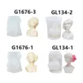 Silicone candle mold human bust floral design DIY aromatheraphy gypsum resin soap craft tool. - Assorted Style C