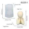 Silicone mold and finished abstract chin-resting human figure ornament for DIY crafts. - Hands on Cheeks GL223-1