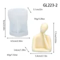 Silicone mold for abstract resting chin human figure, ideal for DIY scented candles and plaster crafts. - Left Hand on Cheek GL223-2