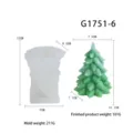 Christmas rose tree candle silicone mold set with finished candle for holiday decor - G1751-6