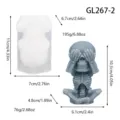 Silicone mold DIY skeleton candle resin soap plaster ornament craft tool dimension specs - See-No-Evil Skull GL267-2