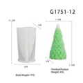Moule à bougie en silicone sapin de Noël rose avec bougie verte finie pour décoration. - G1751-12