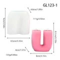 Silicone candle mold and U-shaped pillar candle set with clear dimension and weight specs. - U-Shaped Candle GL123-1