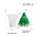 Ensemble de moule a bougie en silicone sapin de Noel avec deco cire aromatique vert. - G1797-2