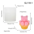 Cute bear cupcake silicone mold for DIY aromatherapy candles, plaster and resin crafts. - Cake Bear GL118-1
