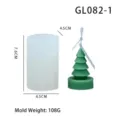 Ensemble de moule à bougie en silicone sapin de Noël avec bougie verte, outil DIY. - GL082-1
