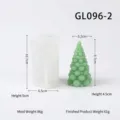 Moule à bougie en silicone sapin de Noël et bougie verte sphérique avec dimensions et poids. - GL096-2
