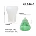 Moule en silicone pour bougie sapin de noël avec bougie finie et dimensions pour artisanat. - GL146-1