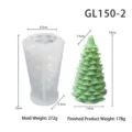 Moule en silicone pour bougie sapin de Noel avec bougie finie, outil de bricolage 3D. - GL150-2