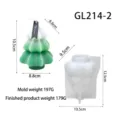 Ensemble de moules en silicone pour bougie sapin de noël avec dimensions, parfait pour le bricolage. - GL214-2