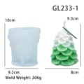 Ensemble de moule à bougie en silicone arbre de Noël avec design de feuille de rose. - GL233-1