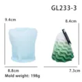 Moule en silicone pour bougie sapin de Noel rose et specification de taille finie et dimensions - GL233-3