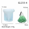 Kit de moule en silicone pour bougie sapin de noël avec cire dégradée finie. - GL233-4